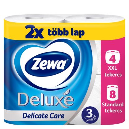 Изображение Туалетная Бумага без аромата белая ZEWA Deluxe BRT 9/4-r 3-ply Delicate Care FSC