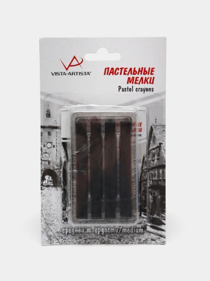 Изображение Пастель мелки художественные VISTA-ARISTA 4шт черный