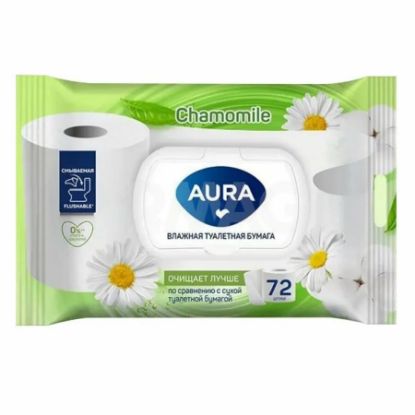 Изображение AURA Влажная туалетная бумага 72 шт