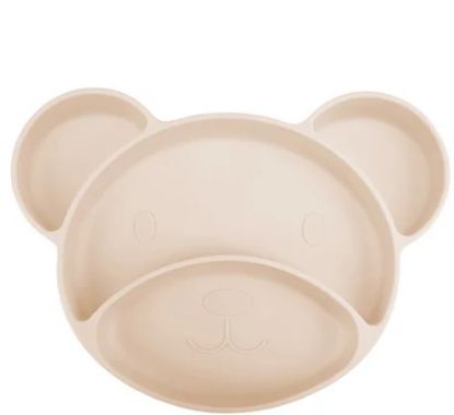 Изображение 51/401_creme Силиконовая тарелочка с секциями Bear