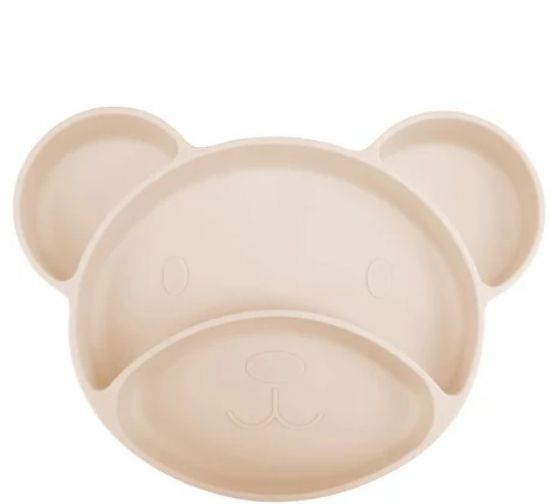 Изображение 51/401_creme Силиконовая тарелочка с секциями Bear