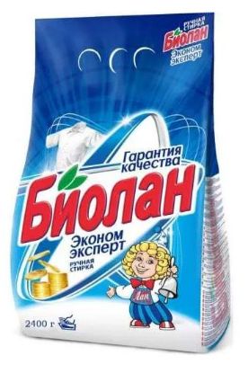 Изображение Синтетические моющие средства: Стиральный порошок Биолан "Эконом эксперт". 4 шт по 2400гр