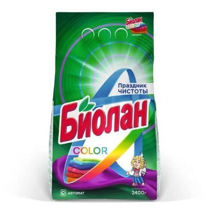 Изображение Синтетические моющие средства: Стиральный порошок Биолан "Color Автомат". 4 шт по 2400гр