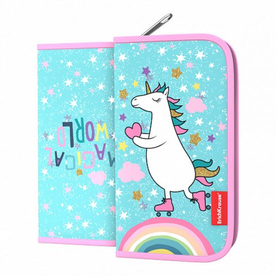 Изображение 52239 Пенал-книжка с наполнением ErichKrause® 110x205x25мм Rainbow Skate