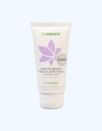 Изображение Натуральная маска для лица SYNERGETIC Сияние кожи 50мл