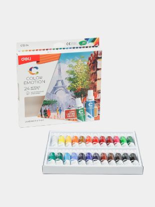 Изображение DELI Краски акриловые 24цв EC12-24