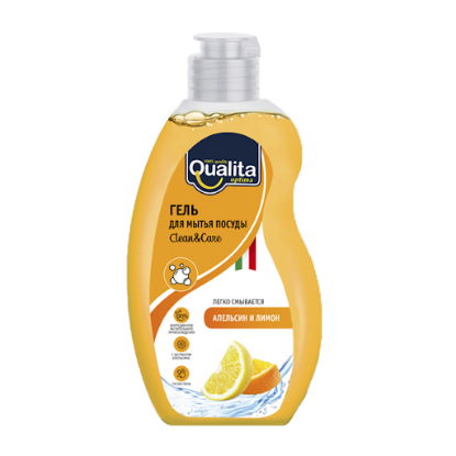 Изображение QUALITA Средство для мытья посуды LEMON & ORANGE флакон 500мл КК/6