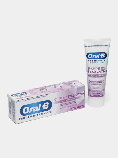 Изображение Oral B Зуб. Паста Pro-3D White Advanced Экспресс отбеливание Белоснежный Глянец 75мл