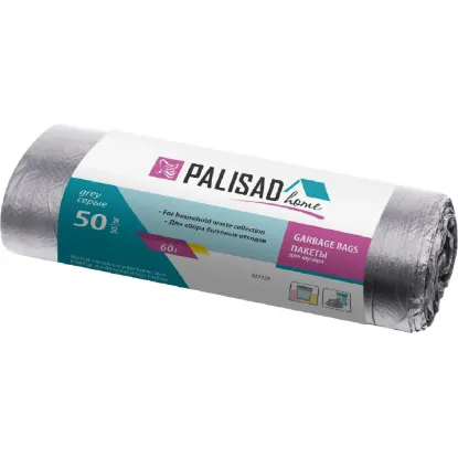 Изображение Пакеты для мусора 60 л x 50 шт. серые, Home// Palisad