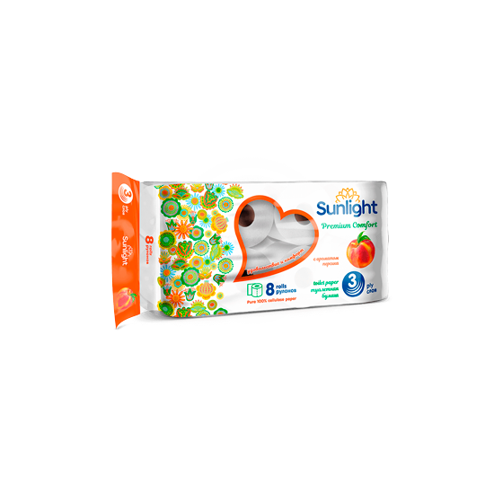 Изображение SUNLIGHT Туалетная бумага 3х слойная 8PCS