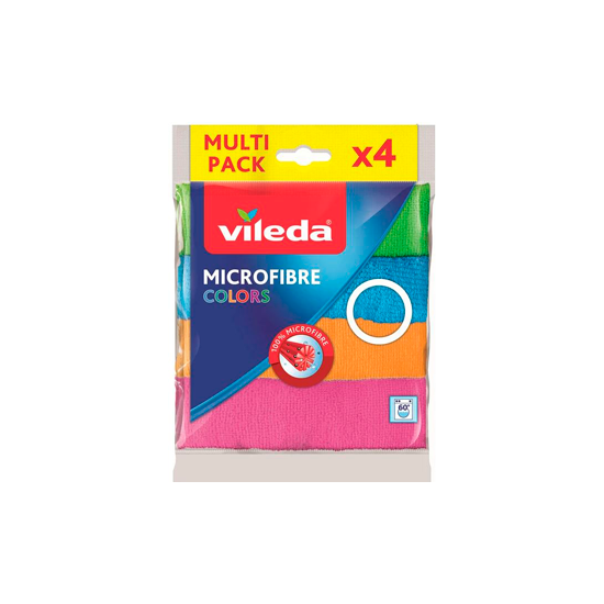Изображение 151502 Салфетка универсальная из миерофибры Vileda Colors трикотажная 4шт