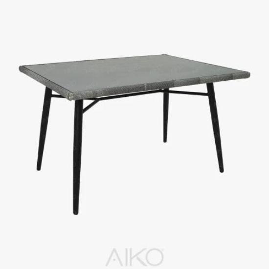 Изображение Стол кухонный CORVUS 131/91/76 Со стеклянной плетенной столешницей (Outdoor) (8888Z)