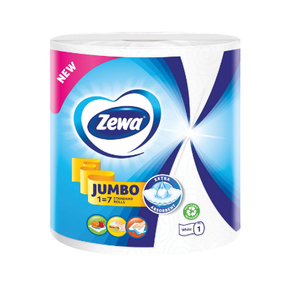Изображение Бумажное полотенце ZEWA Jumbo White HHT 6/1R 325sh 2Ply FSC