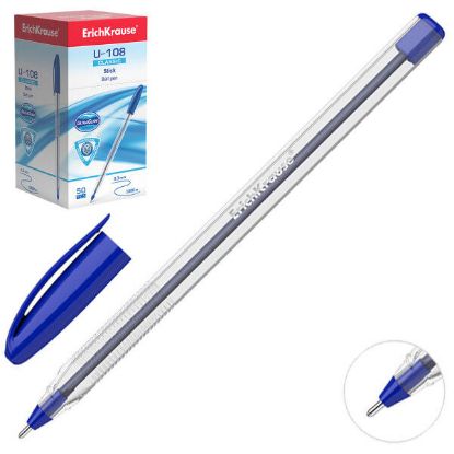 Изображение 47564 Ручка шариковая ErichKrause® U-108 Classic Stick 1.0, Ultra Glide Technology, цвет чернил сини