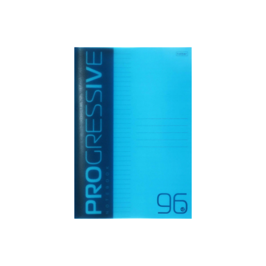 Изображение Тетрадь 96л А4ф клетка 65г/кв.м Пластиковая обложка на скобе PROGRESSIVE Синяя 96Т4В1-PROGRESSIVEСин