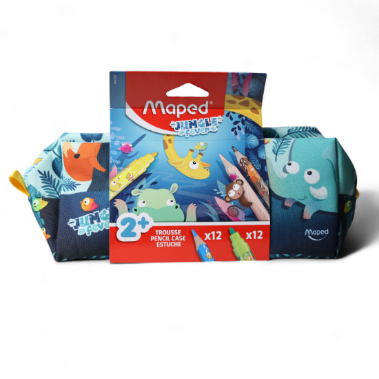 Изображение Пенал JUNGLE FEVER 12 FELT PEN 12 PENCILS Maped 984732