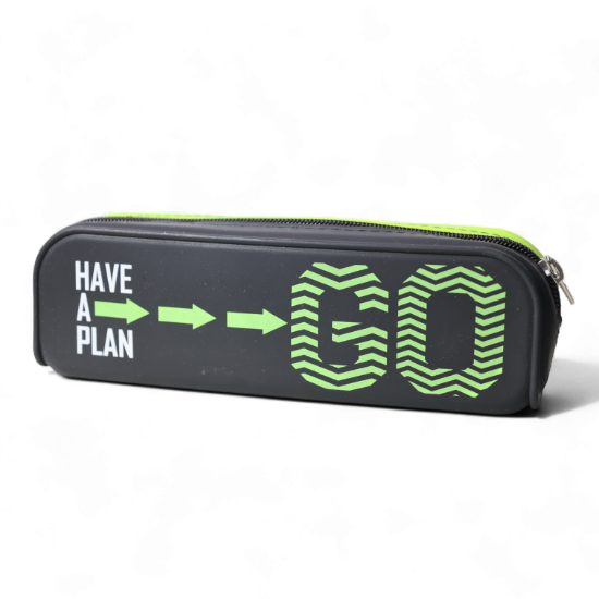 Изображение Пенал Hatber 200х50х60мм на молнии мягкий силикон -GO!