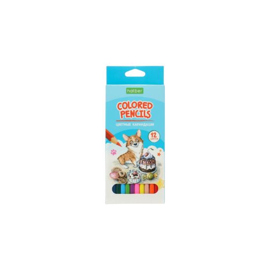 Изображение HATBER  Карандаши цветные 12 цв. ECO Pets story CS_066253
