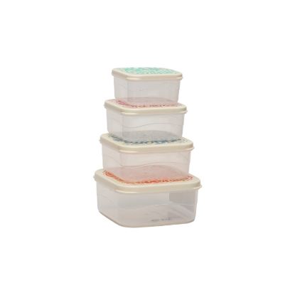 Изображение Комплект контейнеров для продуктов с декором 4шт, ,3л+0,45л+0,65л+1л