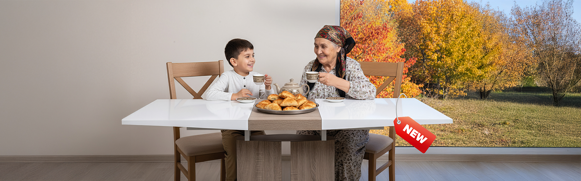 Тепло семьи — за новым столом.